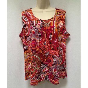TravelSmith Multicolor Paisley Blouse